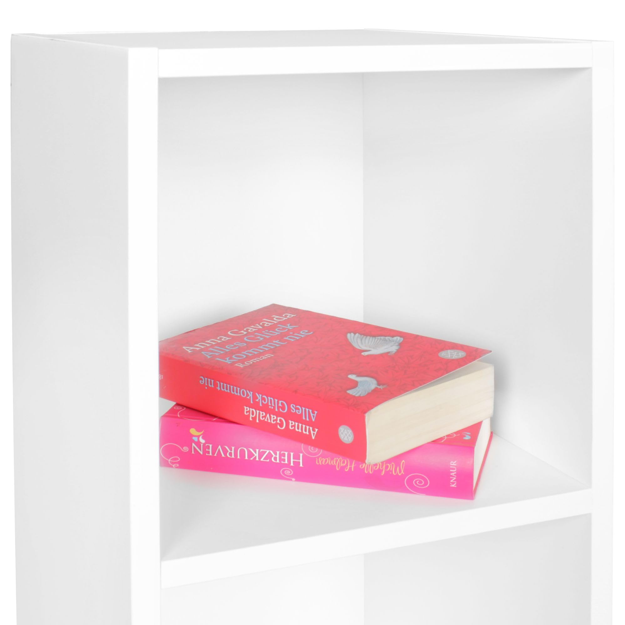 FineBuy Scaffale 30x30x60 cm Bianco, Libreria Stretta con 2 Scomparti | scaffale piccolo per libri e decorazioni, scaffale per soggiorno, bagno e ingresso, autoportante, superficie facile da pulire