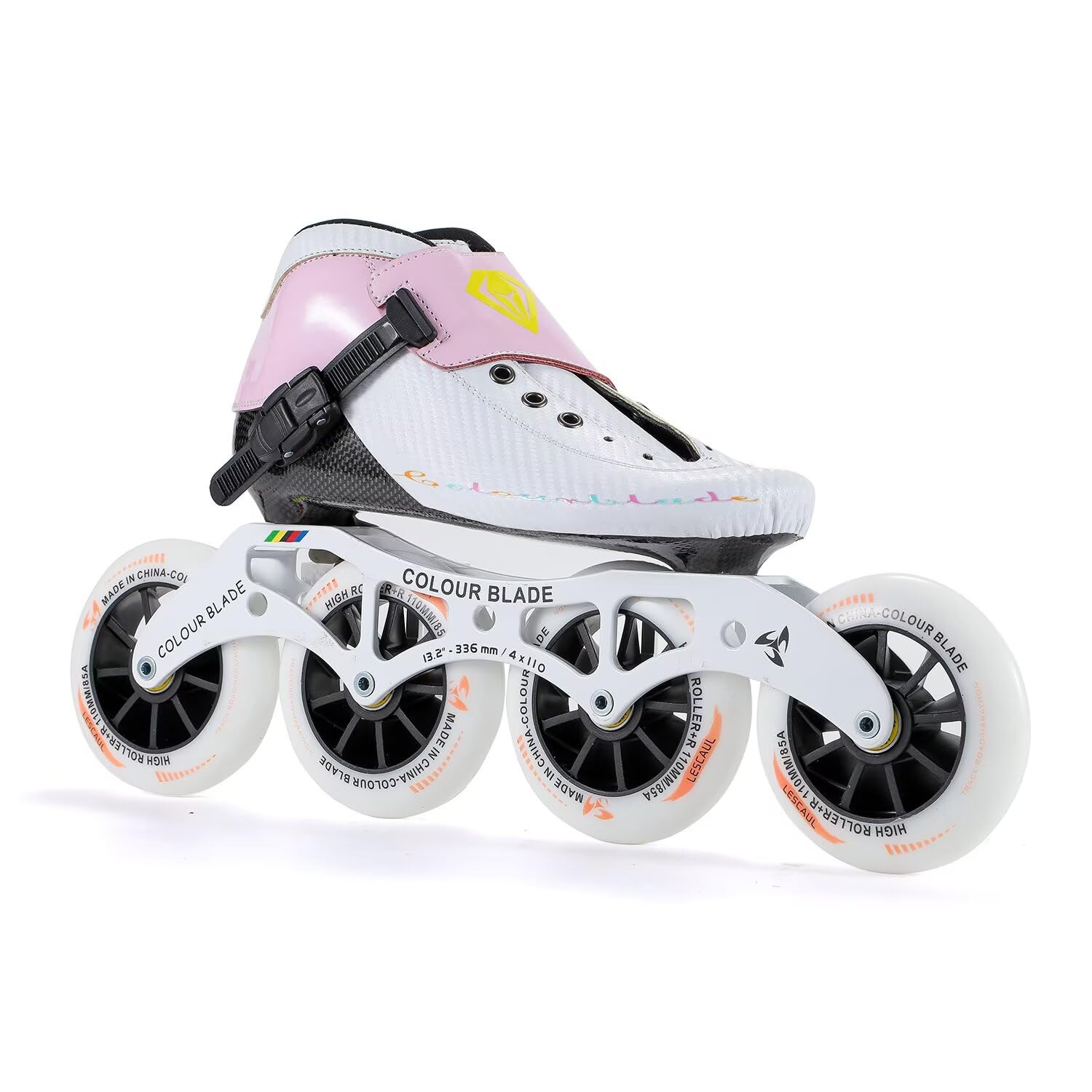 Patins à roulettes de Vitesse en Ligne pour Adultes, châssis en Fibre de Carbone, Patins de Course Professionnels à 3/4 Roues, roulements ABEC-9 Haute précision, Roues en PU pour Le Fitness