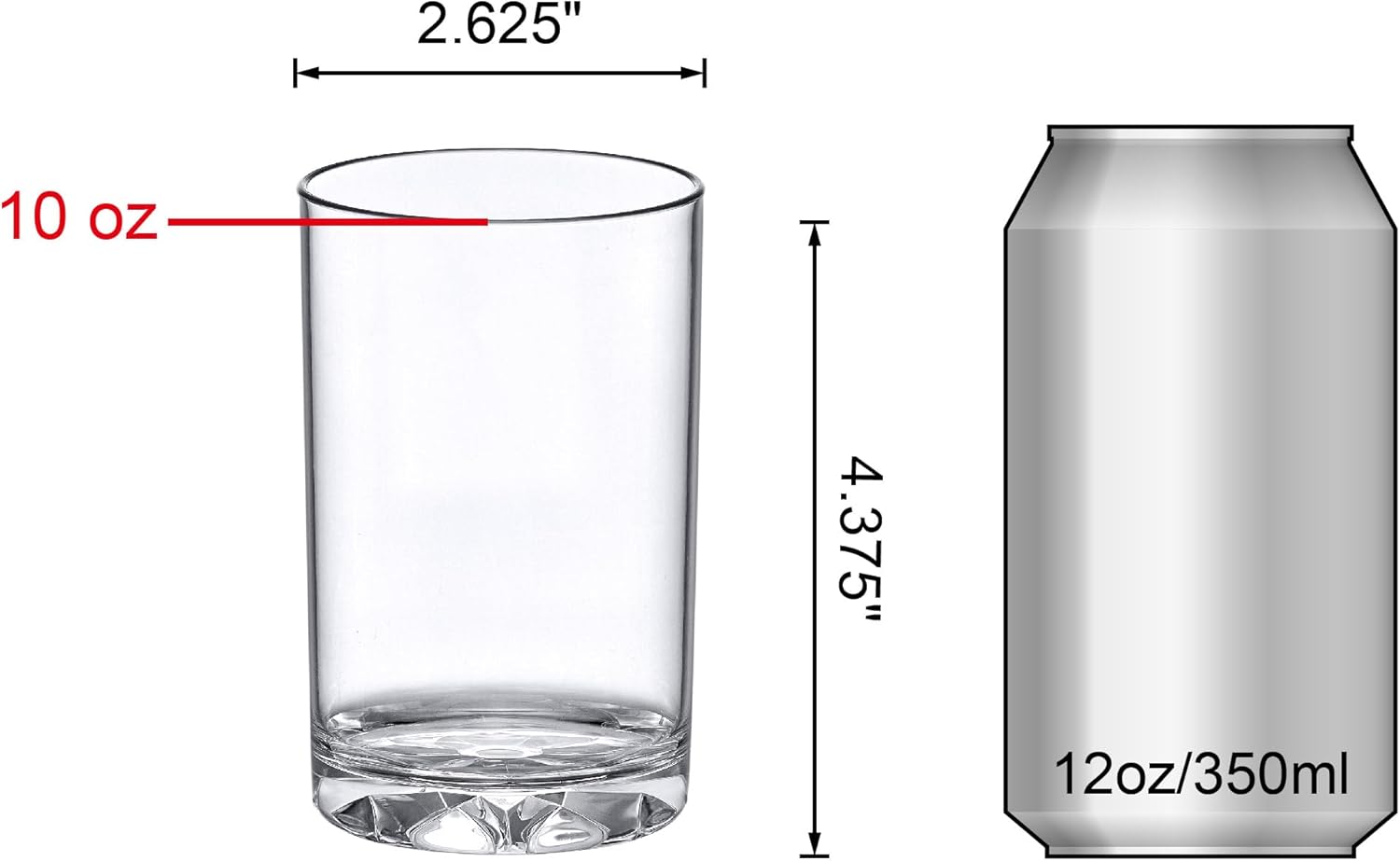 Amazing Abby - Liberty - 10-Ounce Plastic Tumblers (Set of 6), Drinking Glasses, Reusable Cups, BPA-Free, Shatter-Proof, Dishwasher-Safe (Made of Plastic, NOT Glass) - Image 4