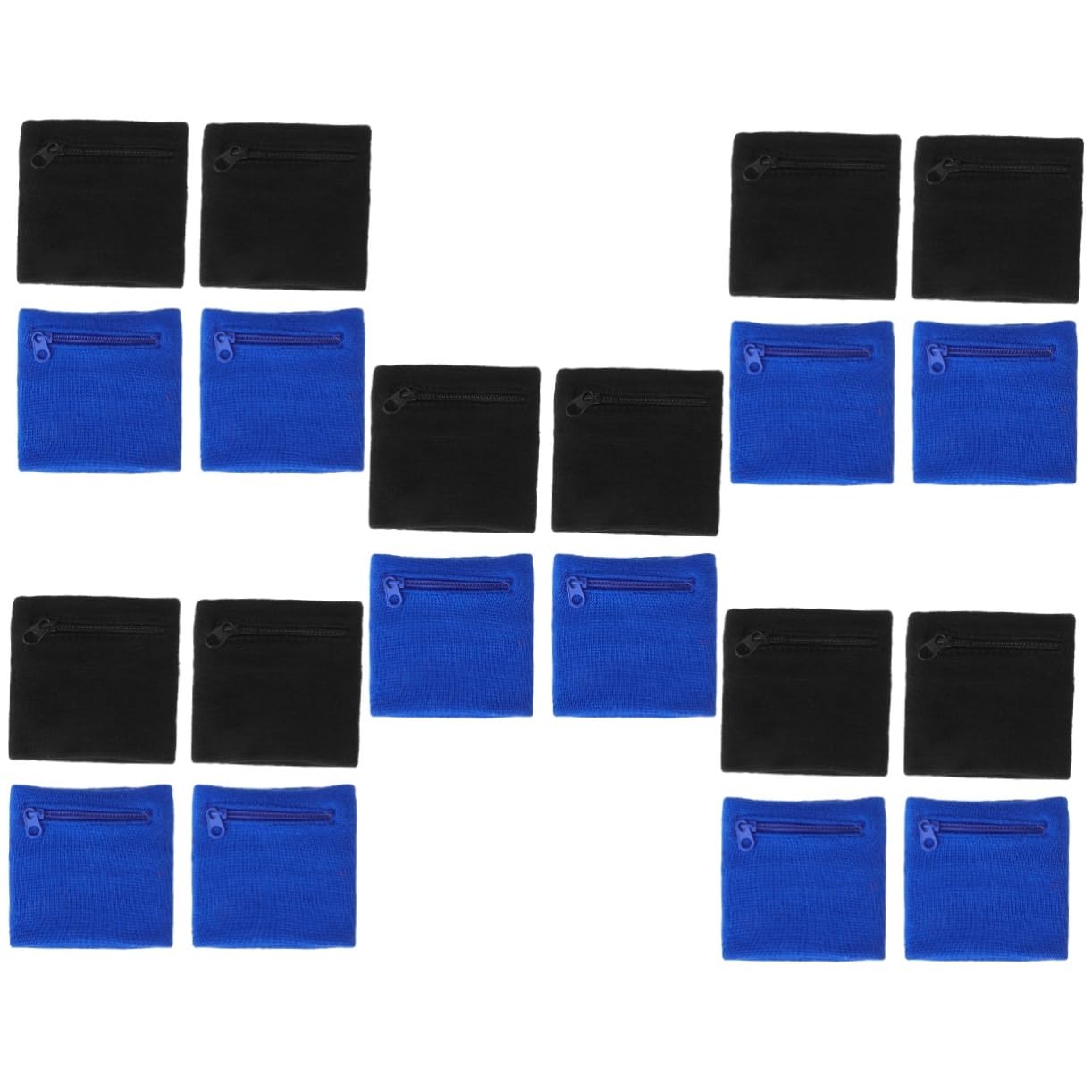 Mipcase 20pezzi Fascia Da Polso Sportiva Con Cerniera Porta Chiavi e Monete Per Corsa e Ciclismo Unisex Confortevole e Traspirante
