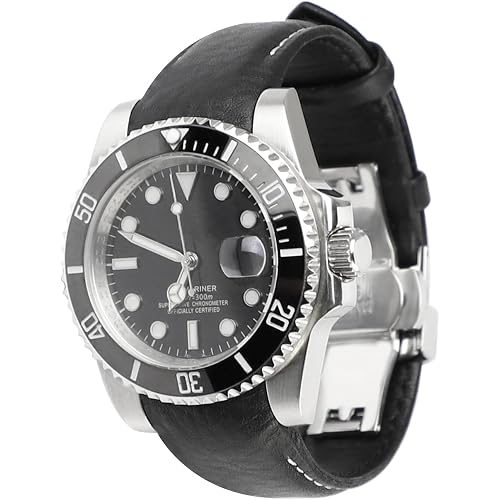20mm Curved End Retro Leather Watch Band for Rolex Submariner 40mm,Daytona,GMT-Master 40mm,Yacht-Master,Explorer I Leather Watch Strap Replacement Rolex Bracelet Men Women