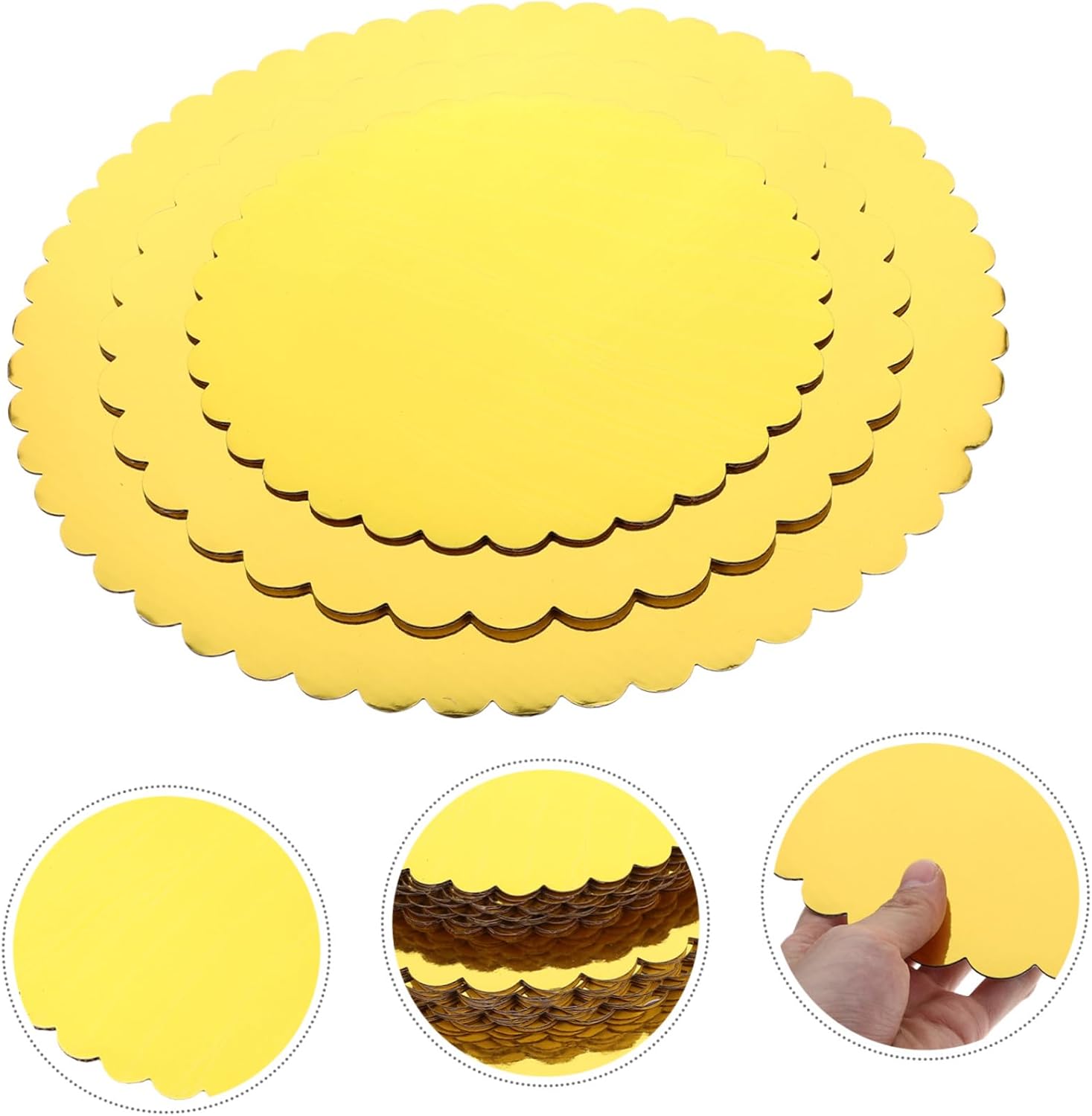30pcs Round Cake Boards Cake Base Boards Food Grade Paper for Wedding Birthday Party Bakery and Home Use for Displaying Desserts and Pastries