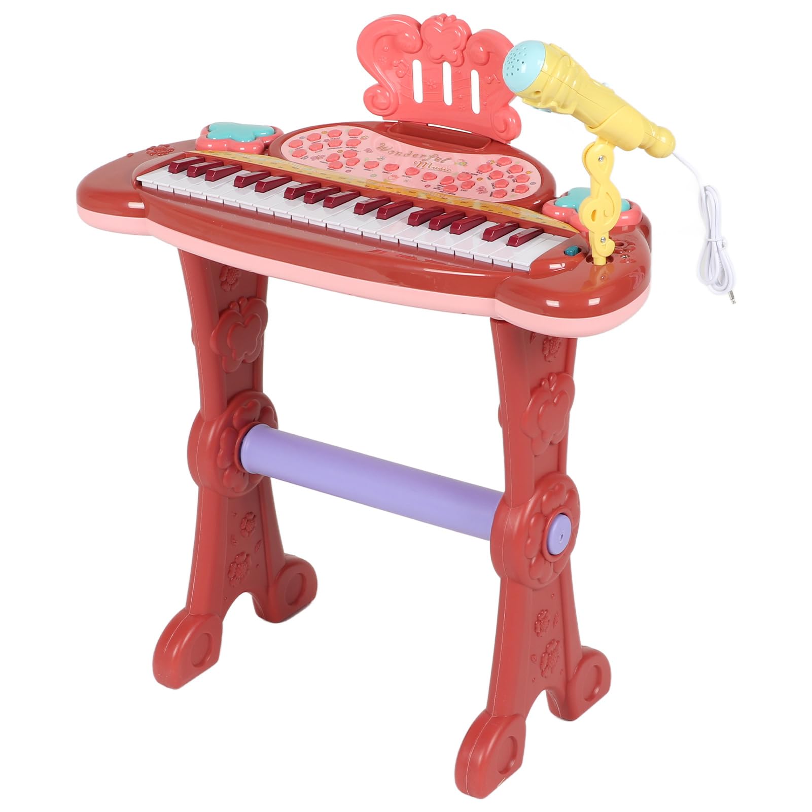Generic Elektroniczne Pianino dla Dzieli, Edukacyjny Elektroniczny Instrument Muzyczny dla Dzieli, 37 Klawiszy, POLączeni Telefonizne Z Mikrofonem dla DzieieczZąt