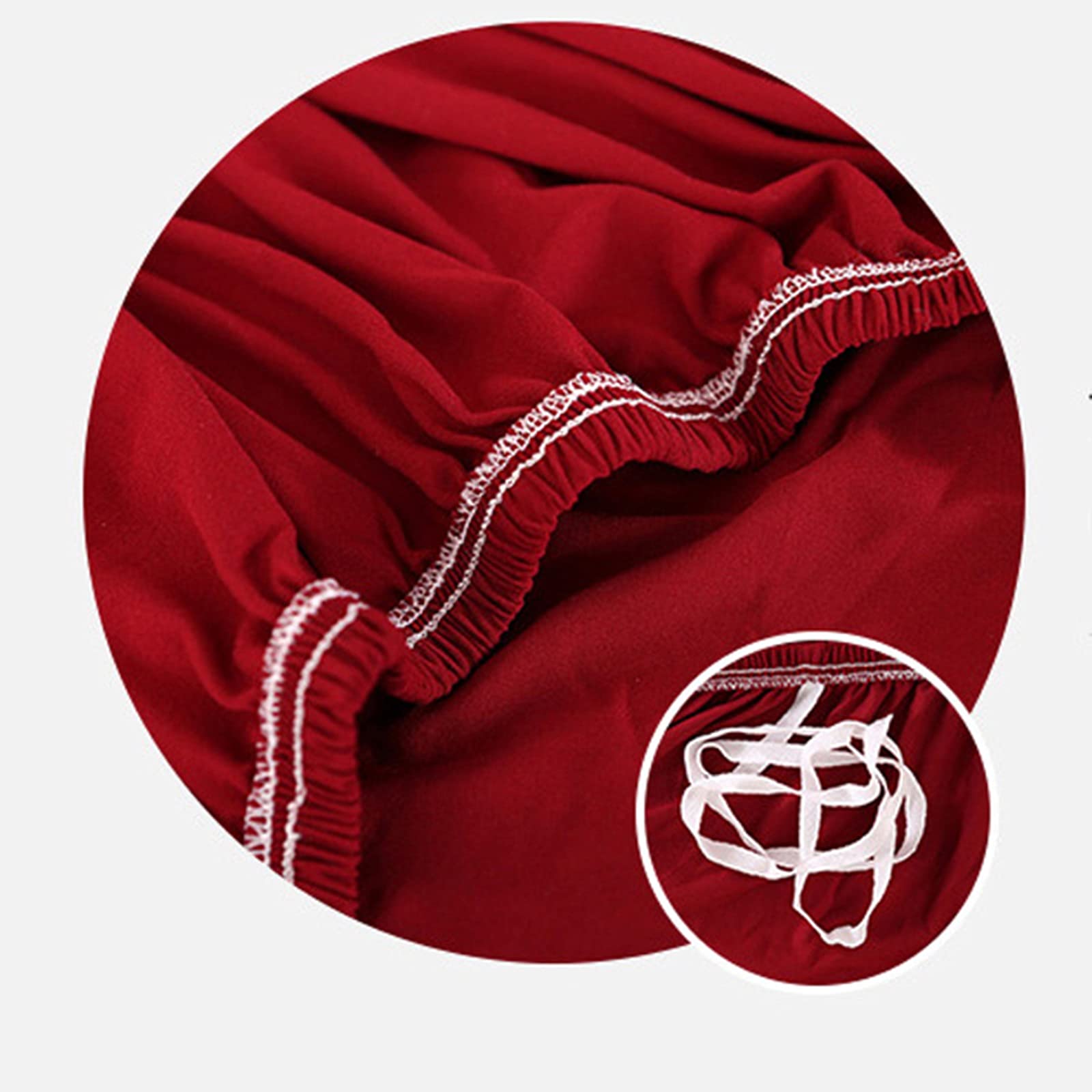 Housse de canapé élastique rouge 4 places : protection extensible en polyester uni