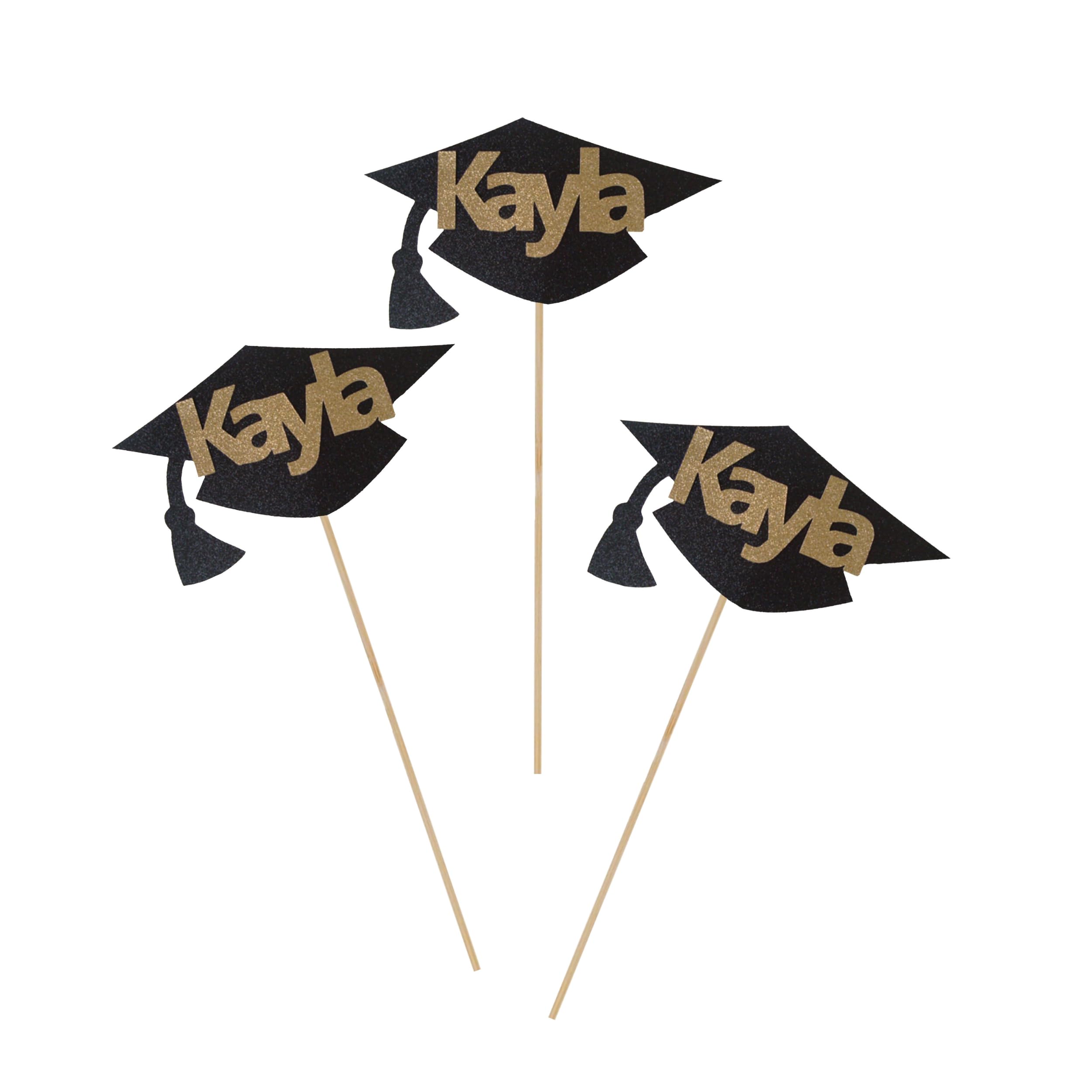 Class of 2026 Graduation Party Table Decoration, Grad Centerpiece Sticks for Son or Daughter, Custom Name Center Piece Picks for Upcoming Grad Party (