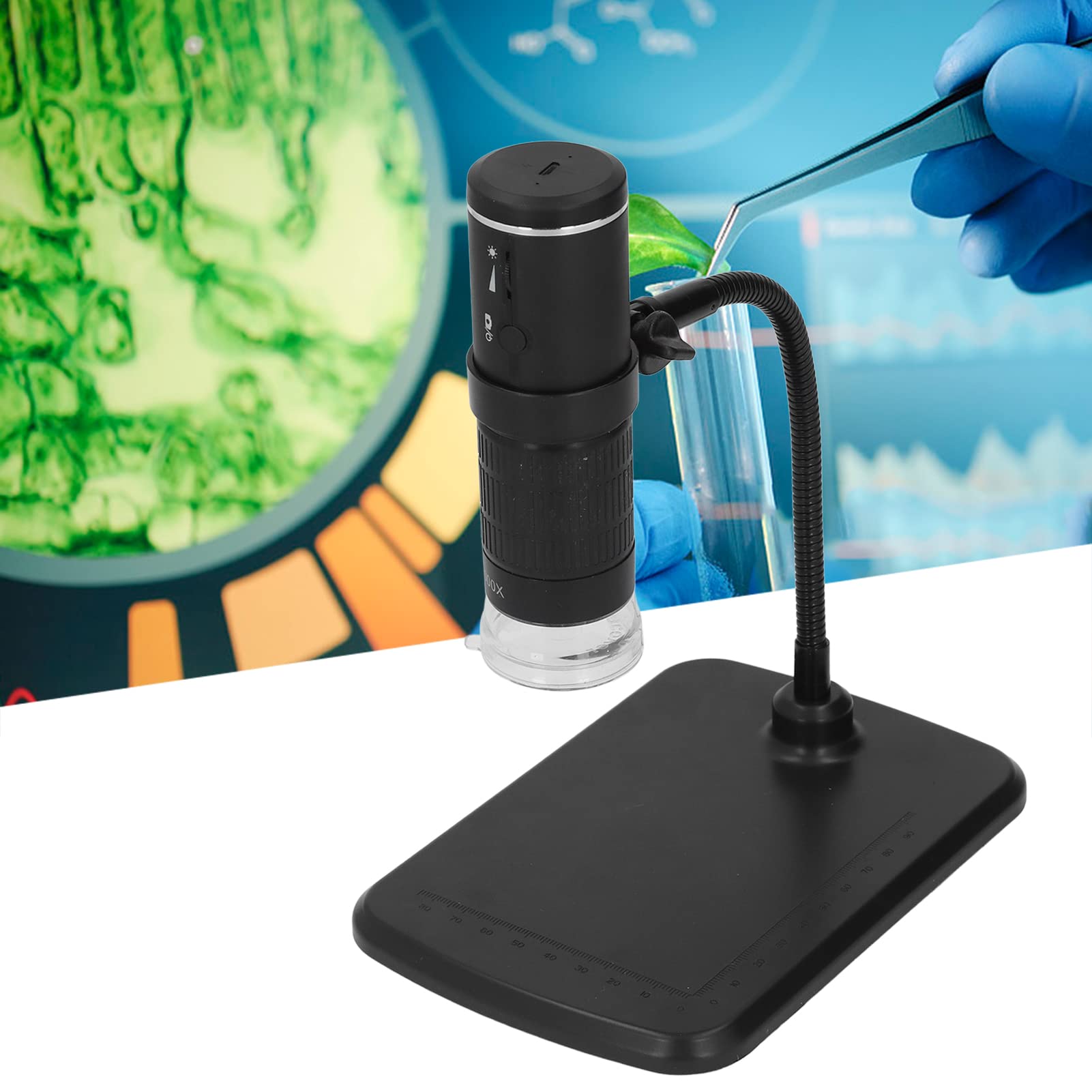 FTVOGUE Microscopio Digital Inalámbrico Cámara de Inspección Portátil de 2MP de 50 a 1000X con Soporte Flexible Conexión WiFi para Teléfono PC Estudiantes Uso de Reparación de Pasatiempos