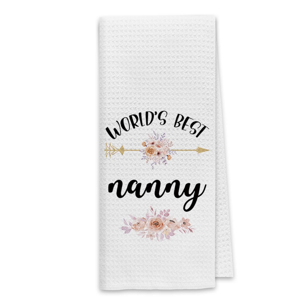 DiborWorld’s Best Nanny Floral Kitchen Towels Dish Towels Dishcloth,Best Nanny Decorative Absorbent Drying Cloth Hand Towels Tea Towels for Bathroom Kitchen,Grandma Mother’s Day