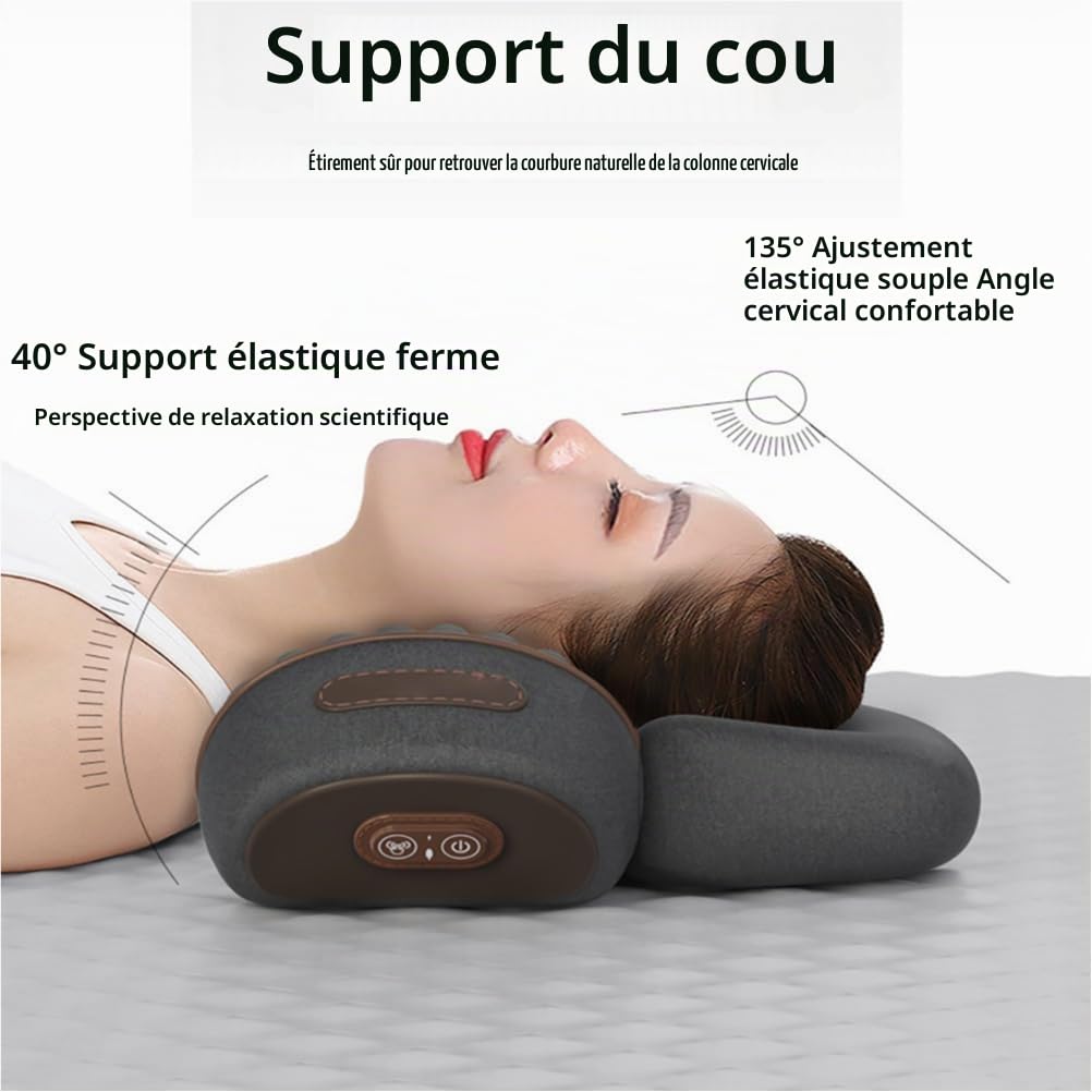 Masseur Cervical, Original Masseur Cervical 3en1, Es éPaules Et Le Dos, Massage Sans Fil Pour La Nuque Et Les éPaules, Masseur Dos et Cervicales avec Traction (Noir)