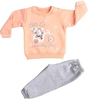 Jockey M M Girls Pajama Set Of 2 Pieces Long Sleeves Sweatshirt&Pants Embroidered Bike Pajama Set