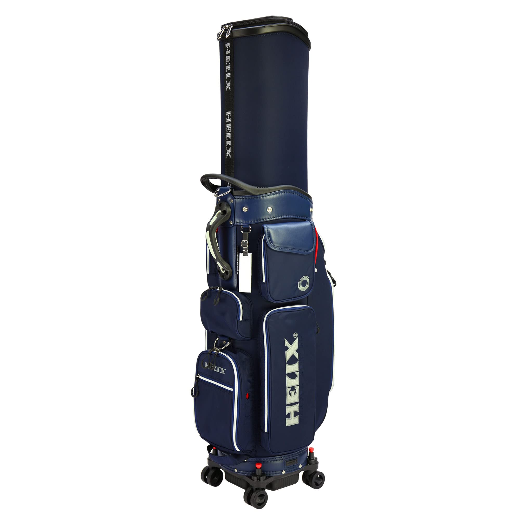 Buy HELIXGolf Golf Cart Bag, Easy to Carry, Retractable Golf Club Cart Bag with Locking Wheels