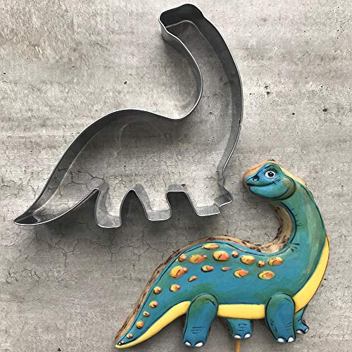 Liliao Cookie Cutters Dinosaur Cookie Cutter Set Kids Birthday, 3 Pieces, T-Rex, Brontosaurus And Dinosaur Footprint Biscuit Sandwich Bread Cutters, Stainless Steel #TOP3