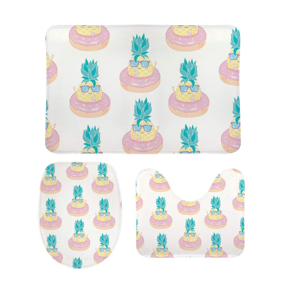 Tapis de salle de bain ananas en mousse à mémoire de forme pour sortie de douche cocooning