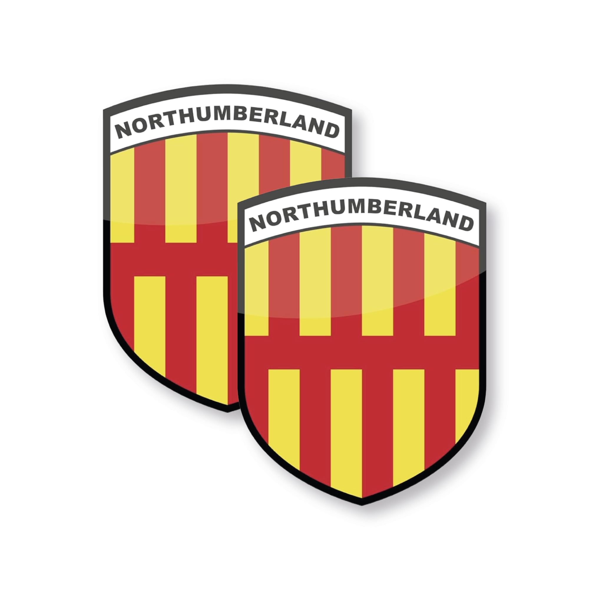 Stika.co Northumberland Set Of 2 County Flag Stickers - For Vinyl Car, Van, Truck Window Sticker - Static Cling Window Vinyl