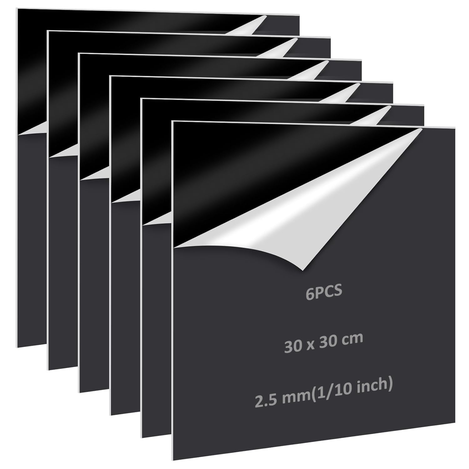 6 Stück Acrylglas Platte Schwarz, 30 x 30CM Acrylplatte Schwarze 2.5MM, Schwarz Acrylscheiben Kunststoffplatte Schwarze Acrylplatte für Schilder, DIY, Display, Handwerk, Malerei