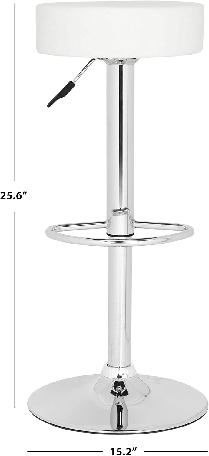 Safavieh Home Collection Jude White Adjustable Swivel Gas Lift 25.6-31.5-inch Bar Stool