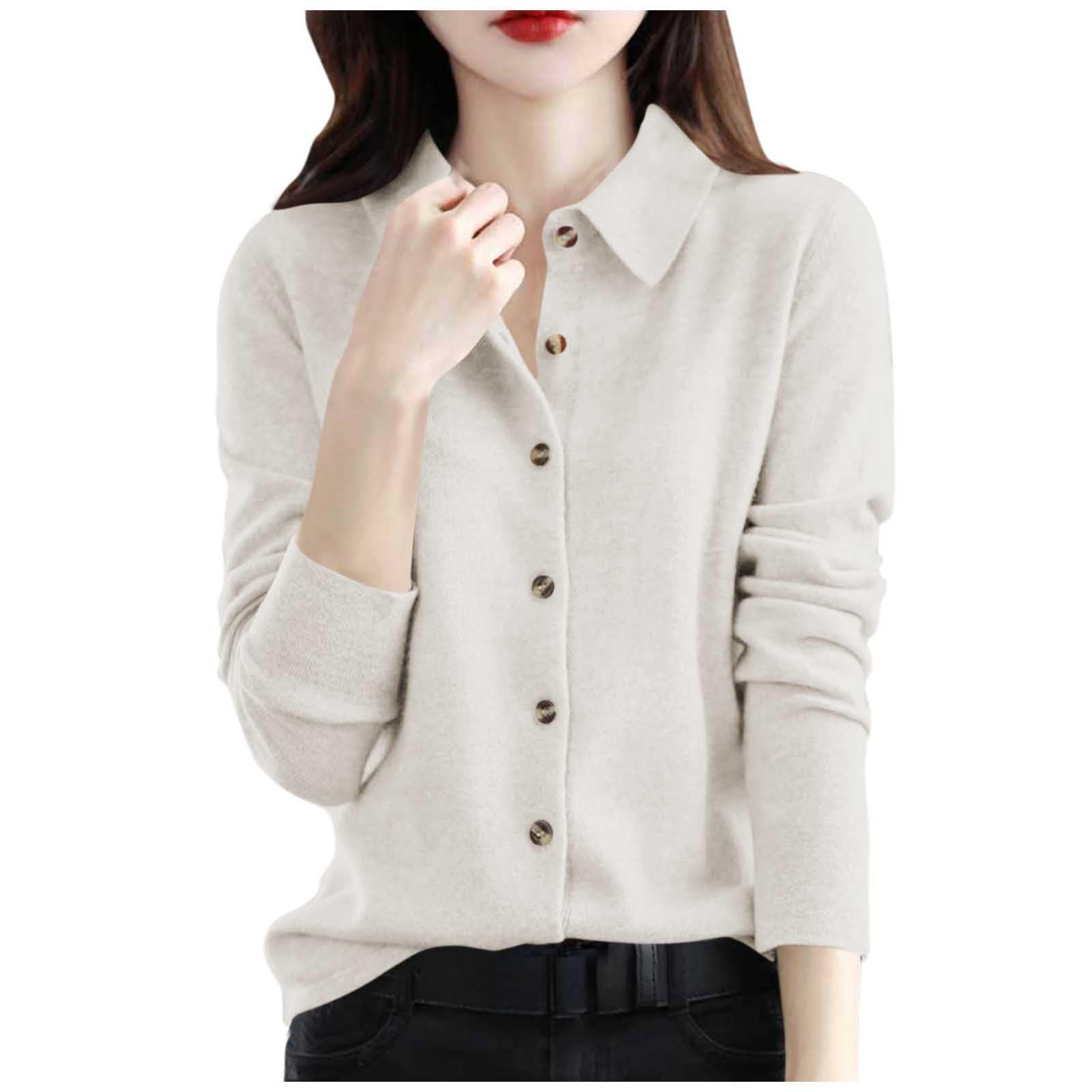 Merino Wool Sweaters Womens Fall Warm Soft Knitted Crew Neck Cardigan Turtleneck Long Sleeves Pullover Winter Clothes