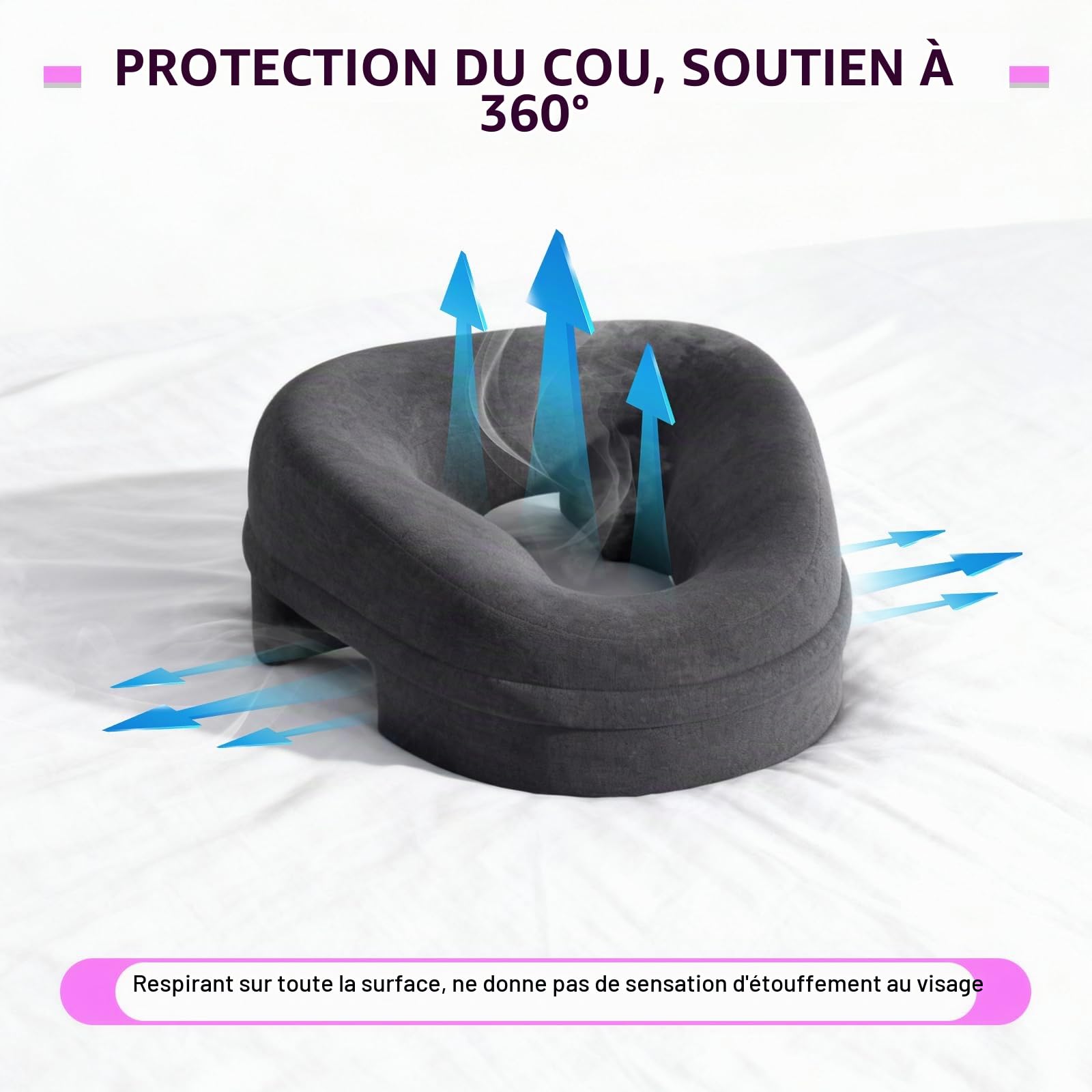 Oreiller pour Dormir sur le Ventre, Coussin de Massage pour le Visage, Coussin de Soutien de la Poitrine, Visage, Fournit un Soutien pour la Position de L'estomac, Adaptée au Salon de Beauté ou au SPA