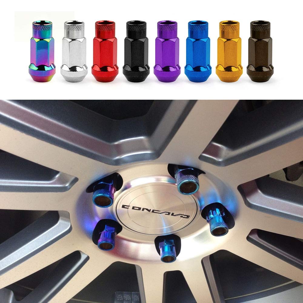 Produktbild von Radnabenmuttern 20 Stück 50 Mm Aluminium-Auto-Radmuttern M12 X 1,5/1,25