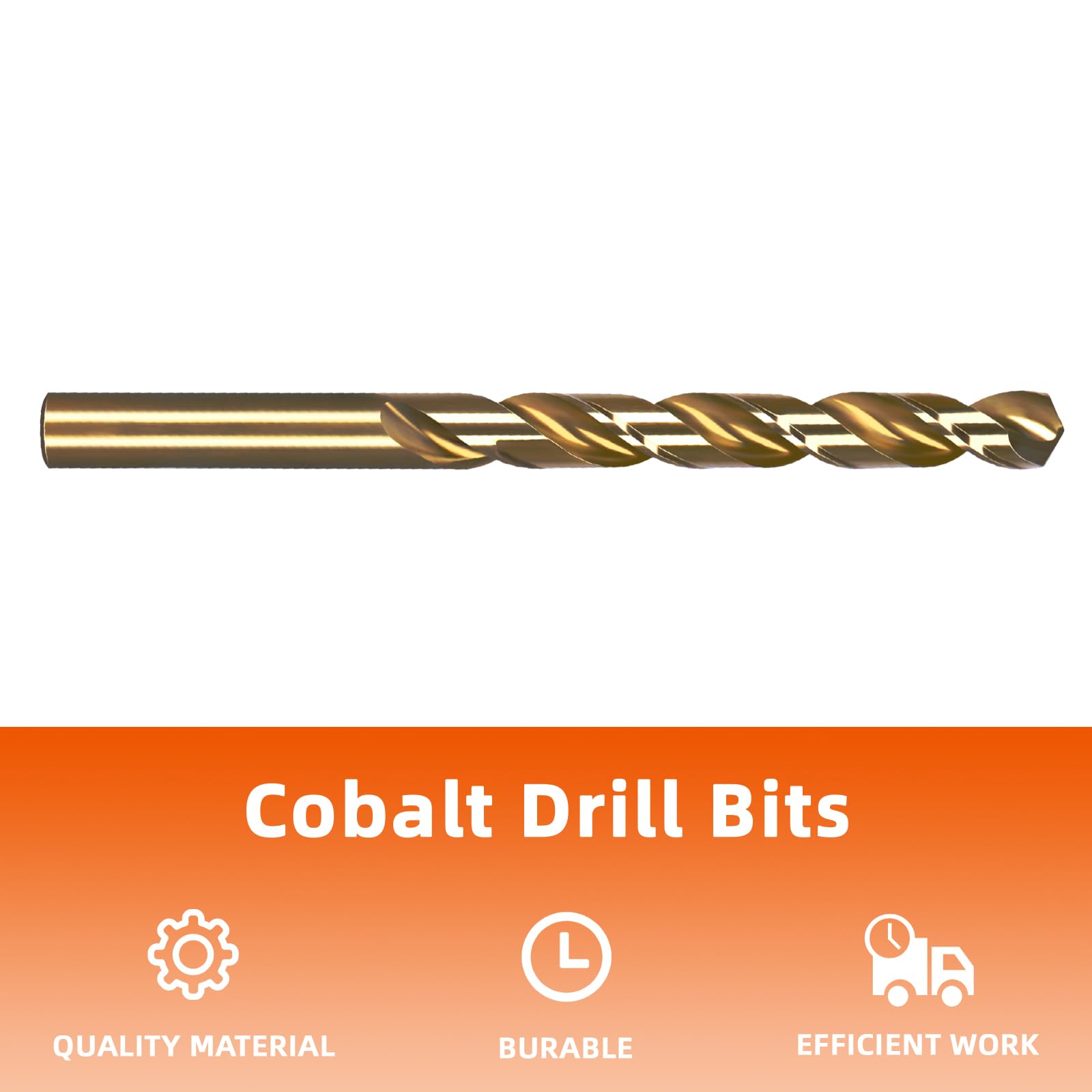 Broca de cobalto de 5/16 pulgadas, brocas de metal M35 HSS, para metal duro, acero inoxidable, 10 unidades