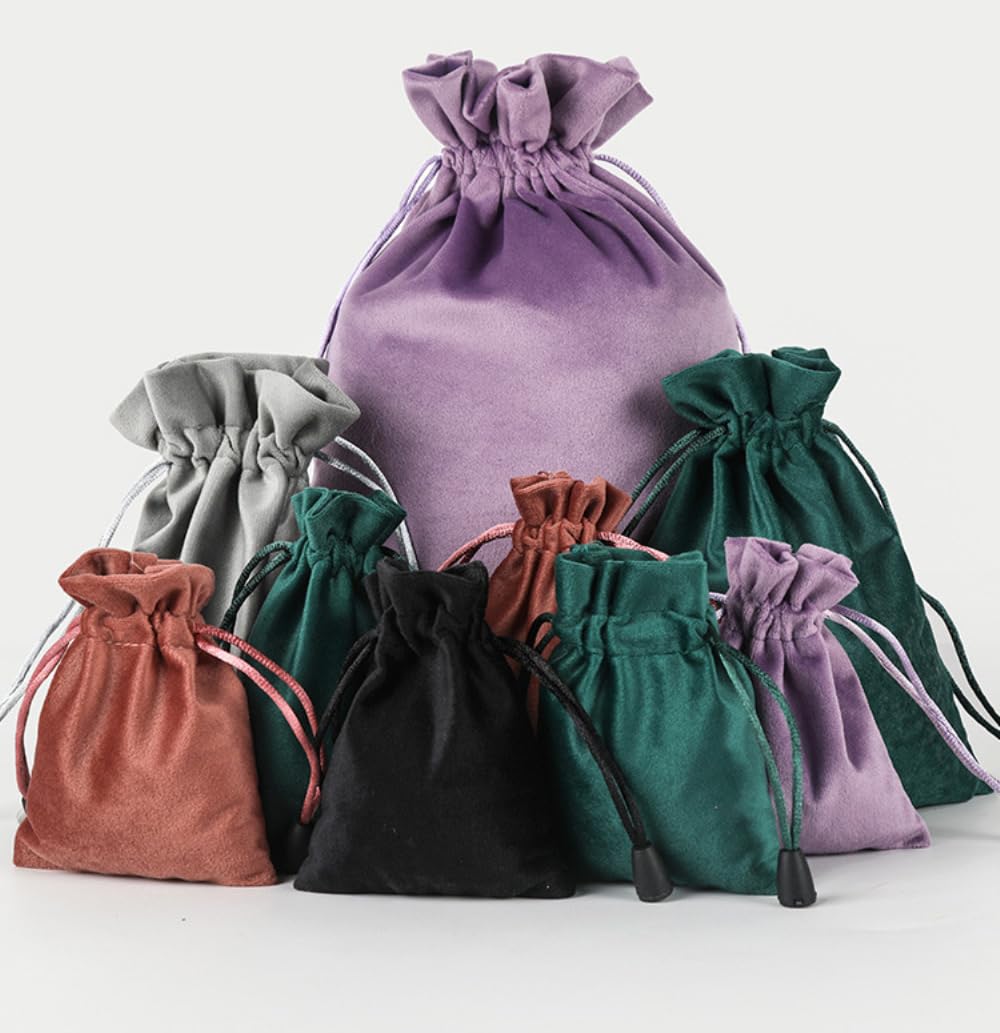 12 Stück Samt Schmuckbeutel mit Kordelzug,20x30 cm Stoff Säckchen Zum Befüllen,Samt Säckchen Geschenksäckchen Samtbeutel Aufbewahrungsbeutel Stoffbeutel Geschenkbeutel für Hochzeitsbevorzugung,Grün