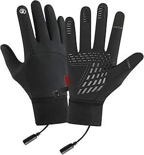 Genérico Luvas aquecidas para homem - luvas térmicas com calor | USB recarregáveis anti-vento antiderrapantes táteis impermeáveis enrugados, atividades exteriores inverno mota trabalho caminhadas esqui