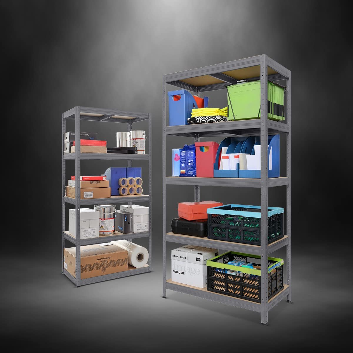 HEMMDAL Schwerlastregal Typ S+ - HxBxT 180 x 90 x 60 cm - Schwarz - 750 kg Tragkraft - Steckregal mit 5 Böden - 150 kg Fachlast - Made in EU - stabiles Metallregal - Lagerregal - Werkstattregal