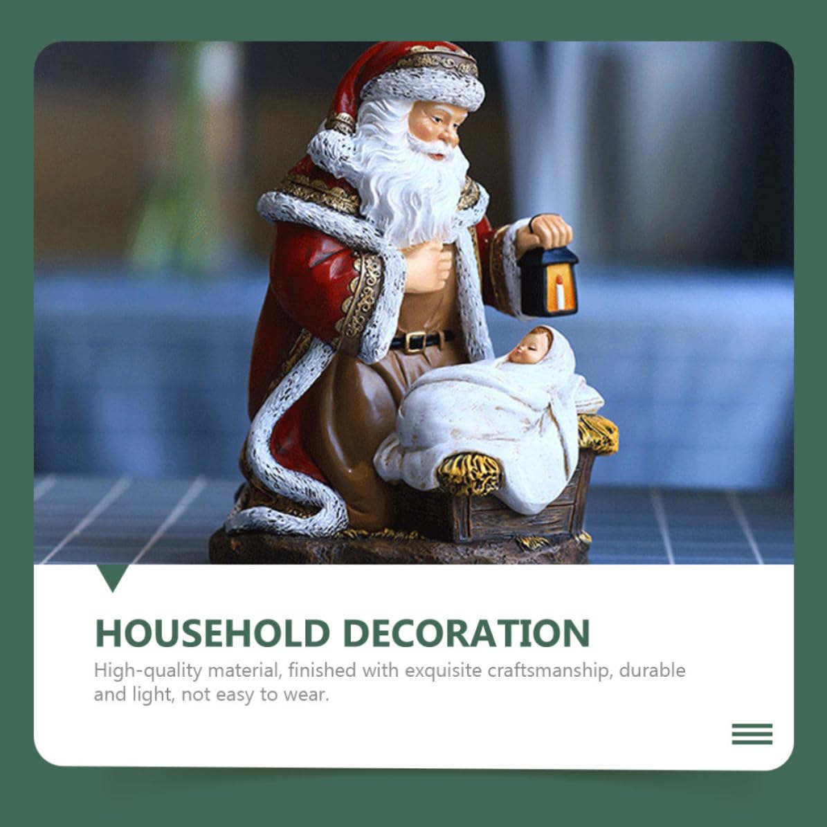 Resina Adorno Navideño de Papá Noel para Escritorio y Escaparate