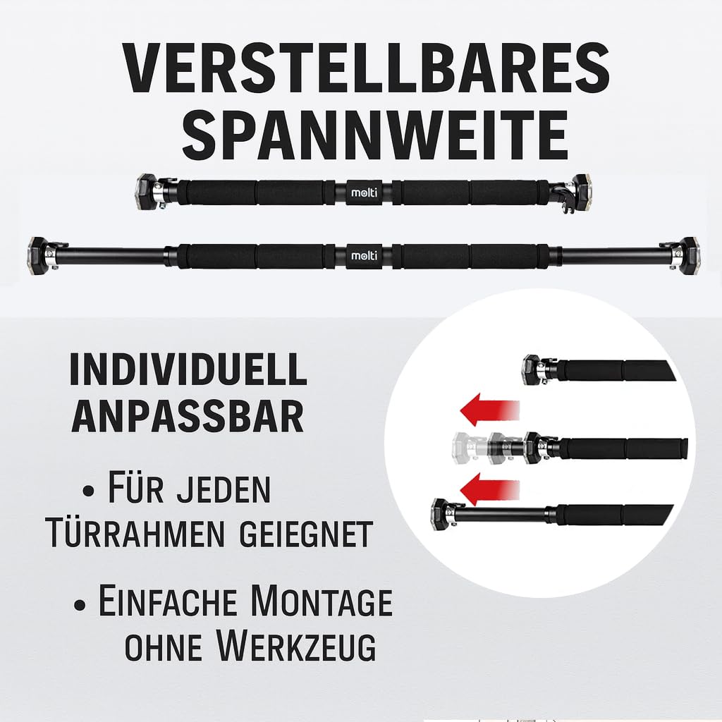 SPORTINATOR® Optrekstang voor bevestiging in het