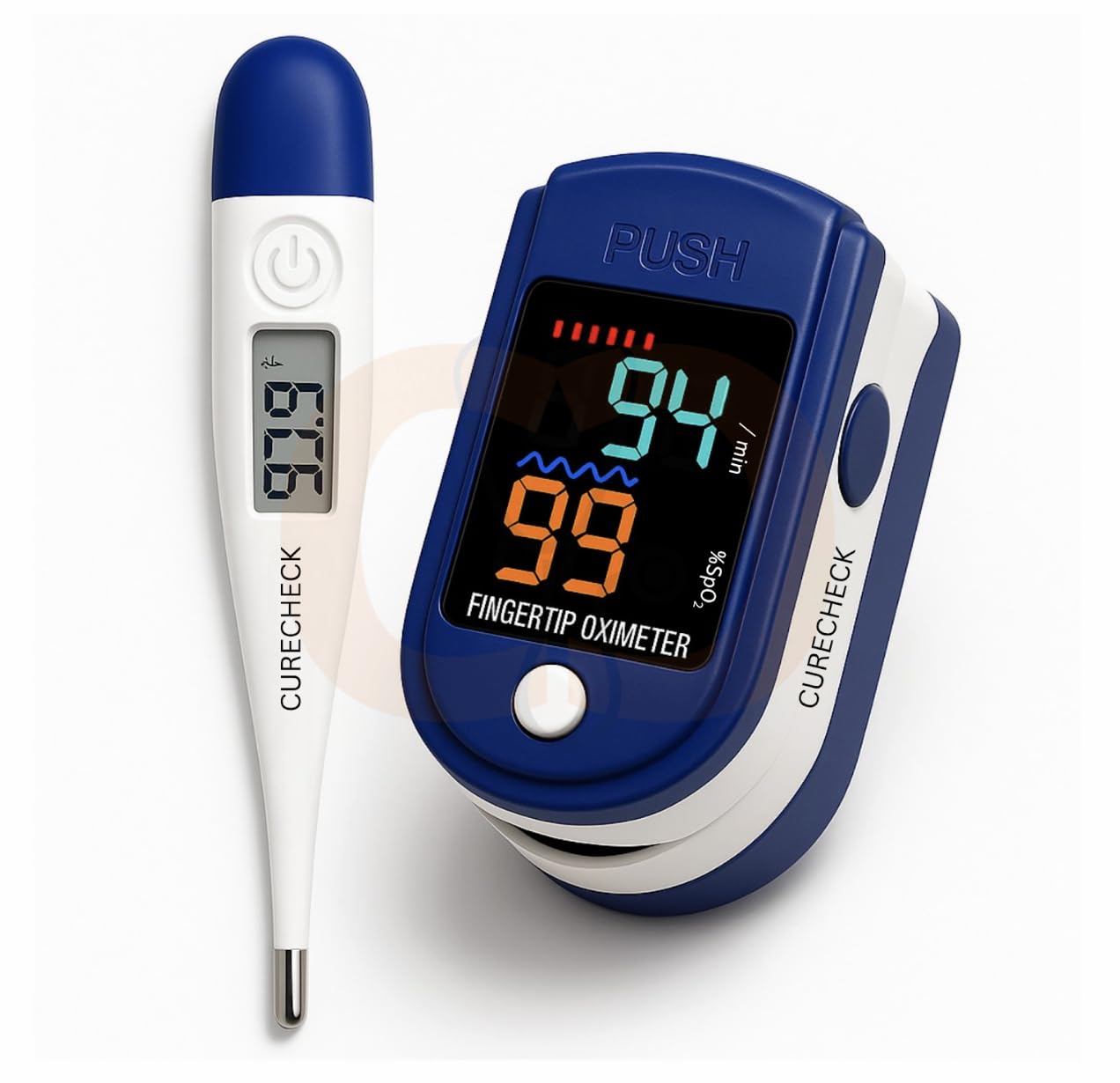 CURECHECK SO711 Blue Pulse Oximeter Fingertip | Blood Oxygen Saturation Monitor Fingertip, SpO2 Fingertip Monitor, AAA Battery Included | With Digital Thermometer-picture-27