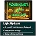 LIGHT UP LUXE Personalized Dad's Garage Neon Sign LED Wall Light Up Workshop Decor with Funny Quote My Tools My Rules for Home Garage Man Cave DIY Space Gift Him Husband Boyfriend Handyman