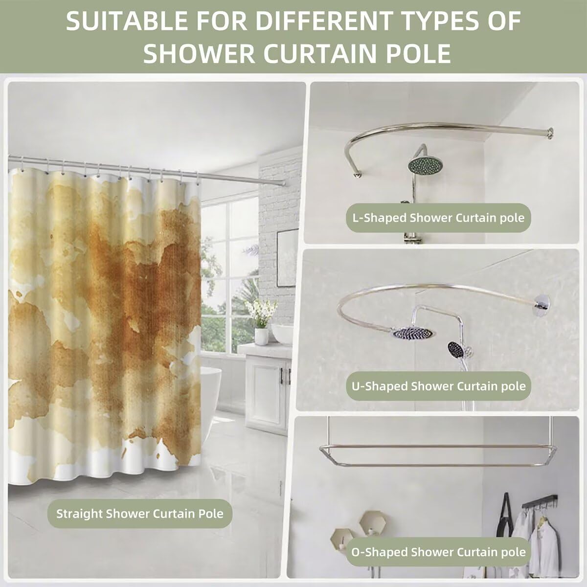 Gelb Duschvorhang 240x200, Duschrollo mit 12 Duschvorhang Haken, Einfach Shower Curtains Beschwerter Saum, Waschbar Polyester Stoff Wasserdicht Extra Lang für Badewanne Badezimmer Deko, Geschenke -581