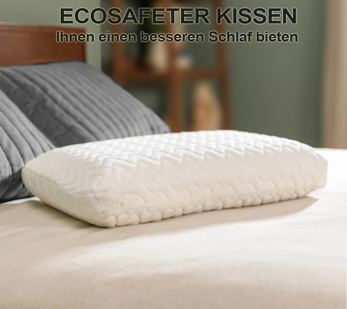 Cuscino in memory foam per un sonno riposante, ergonomico, ad alta densità, per chi dorme sul fianco e sulla schiena (bianco)
