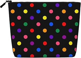 Bolsa de maquillaje a cuadros negros y blanco...