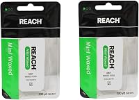 Reach Waxed Mint Dental Floss, 200 Yards Pack of 2 - Shred-Resistant, Superior Plaque Removal for Healthy Teeth & Gums