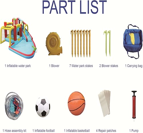 Miniatura 4 de Inflatable Water Slides for Kids, Inflatable Bounce House Backyard Water Park Fits Up to 4 Children with Air Pump Climbing Wall, Splash Pool, Water