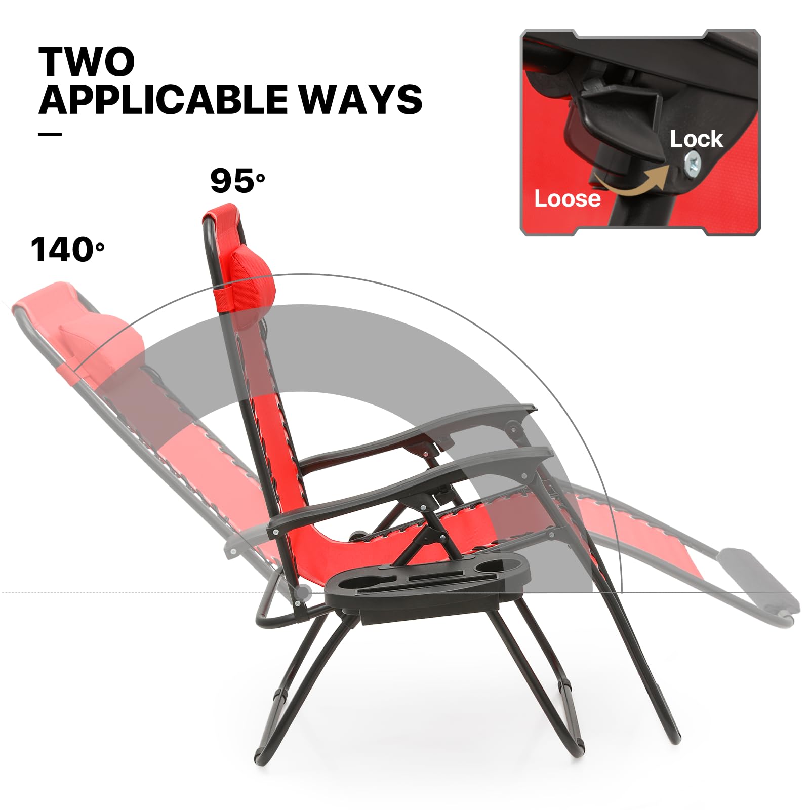 MoNiBloom 29-Inch Oversized Zero Gravity Chairs Set of 2, Patio Anti Gravity Recliner, XL Foldable Outdoor Lounger with Cup Holder Tray and Headrest for Beach Camping, Navy Blue MoNiBloom 29-Inch Oversized Zero Gravity Chairs Set of 2, Patio Anti Gravity Recliner, XL Foldable Outdoor Lounger with Cup Holder Tray and Headrest for Beach Camping, Navy Blue