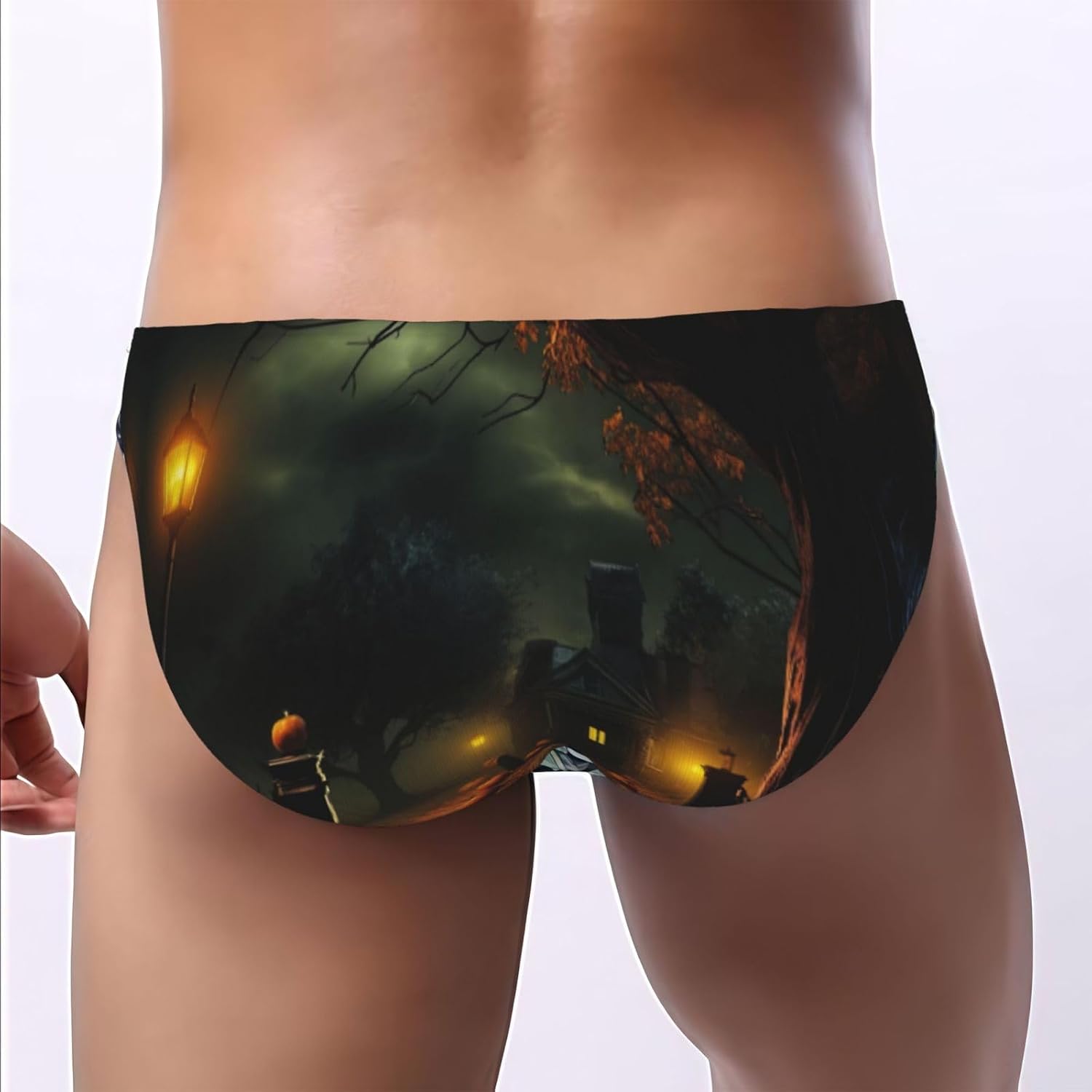 Scary Halloween Print Mens Briefs Underwear Supportive Mens Pouch Underwear Stretchy Bikini Briefs For Men S To 4xl