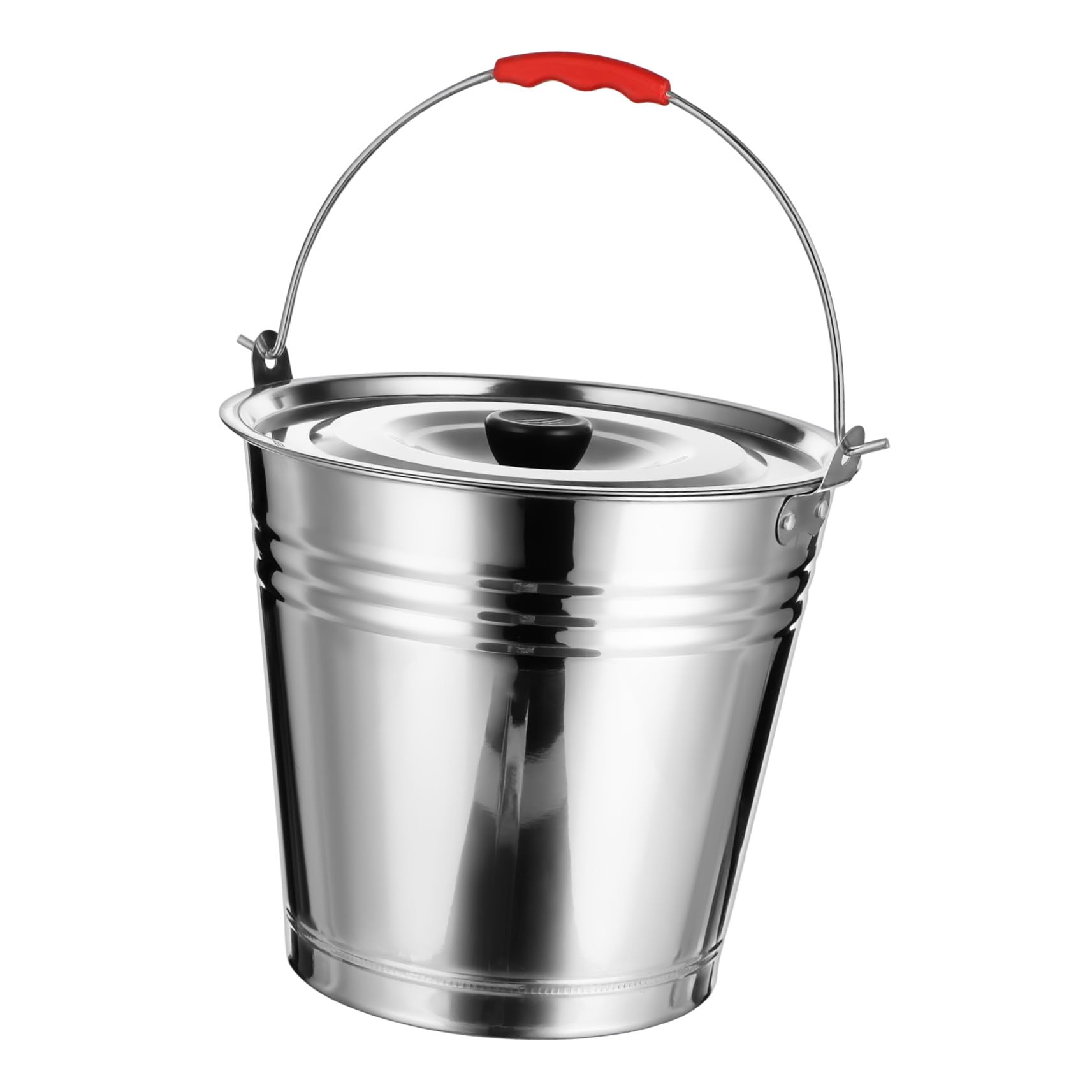 Seau à cendres de grande capacité en acier épais et couvercle inox durable