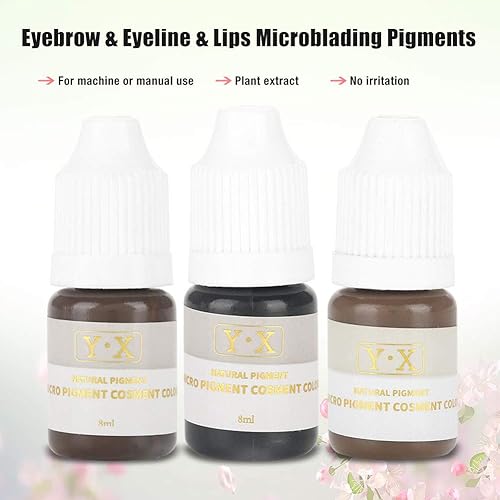 Miniatura 5 de Semme Tinta de tatuaje, botella de 0.3 fl oz, tinta de tatuaje semipermanente profesional, tinta de pigmento microblading, maquillaje