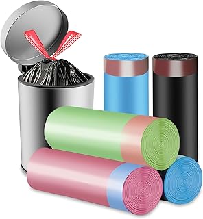Flintronic 75 peças Saco do lixo, 45 x 50 cm, sacos de lixo resistentes anti-gotejamento, resistentes com fita de fecho, para resíduos de alimentos, casa, jardim, cozinha, escritório (cor)