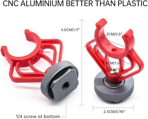 Miniatura 2 de 2 soportes de soporte de montaje de choque para micrófono de cámara, soporte de montaje hembra de tornillo de 14 pulgadas para RODE VideoMicro, MM1,