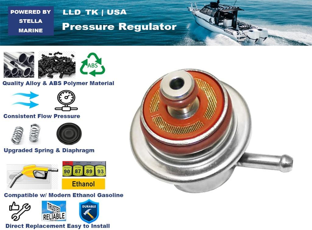 Fuel Pressure Regulator 883257T1 Replaces for Mercury Outboard 30 40 50 60 150 175 200 225 240 250 300 HP