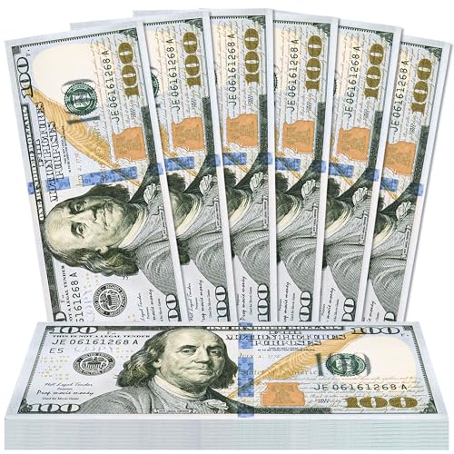 100 Pcs Fake Money Prop Money Play Money,Realistic Dollar Bills for Movie, Videos Music Party,Birthday