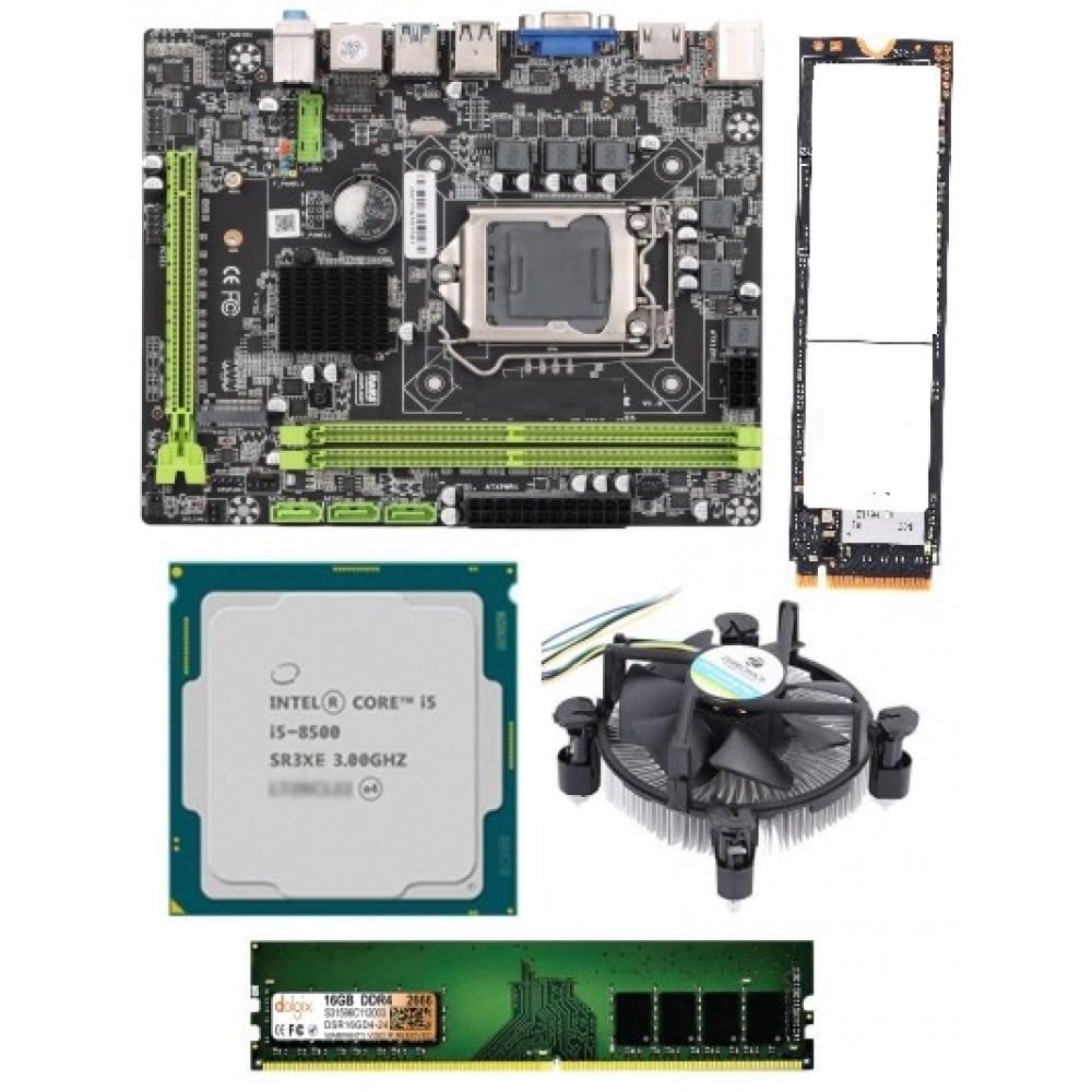 Xtra Lyf Motherboard + Core I5 8th GEN Processor + 16GB RAM + Fan + 512GB SSD Motherboard Combo kit