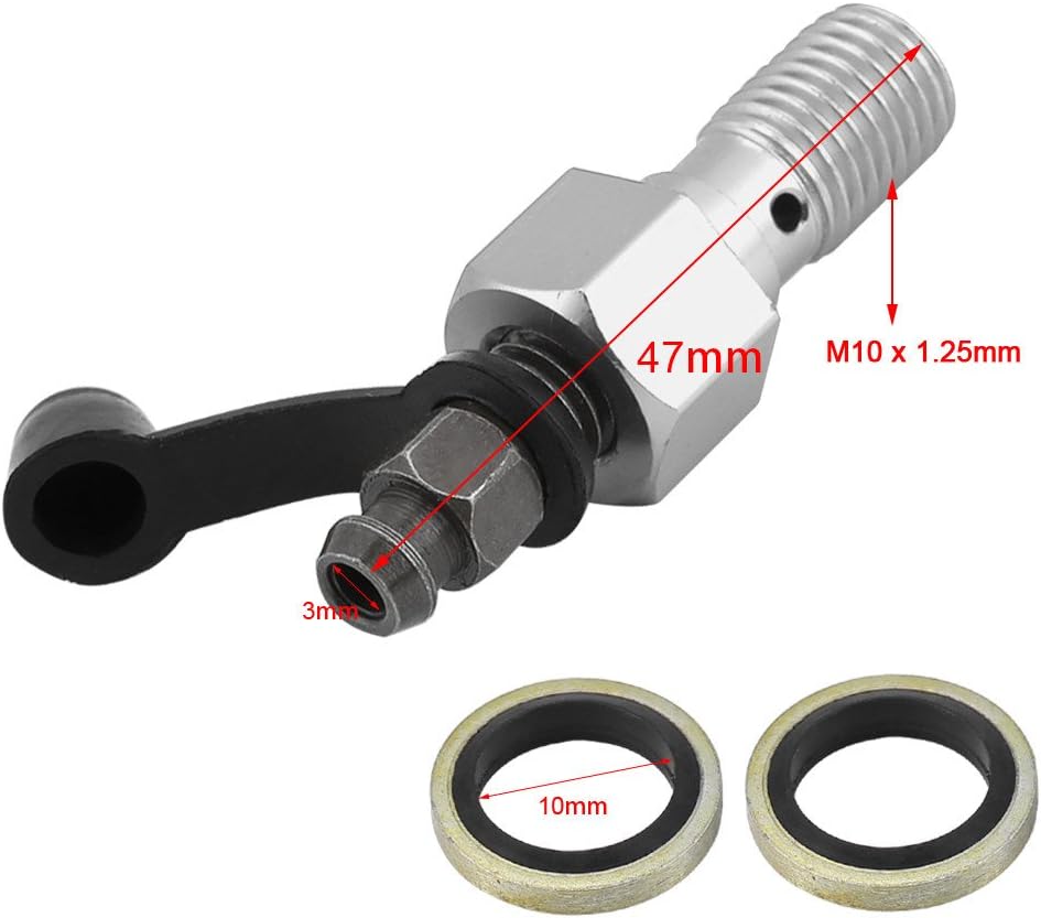M10x1.25mm Motorcycle Brake Cylinder Caliper Bleed Screw Banjo Bolt Dust Cap