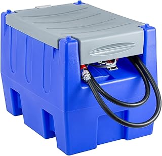 TECSPACE 58 Gallon Gasoline Transfer Tank, Portable Fuel Tank with Pump, Gasoline Diesel Tank with 20 GPM High Flow Rate,13.1ft Hose,Diesel Transfer Tank for Easy Fuel Transportation (BLUE)