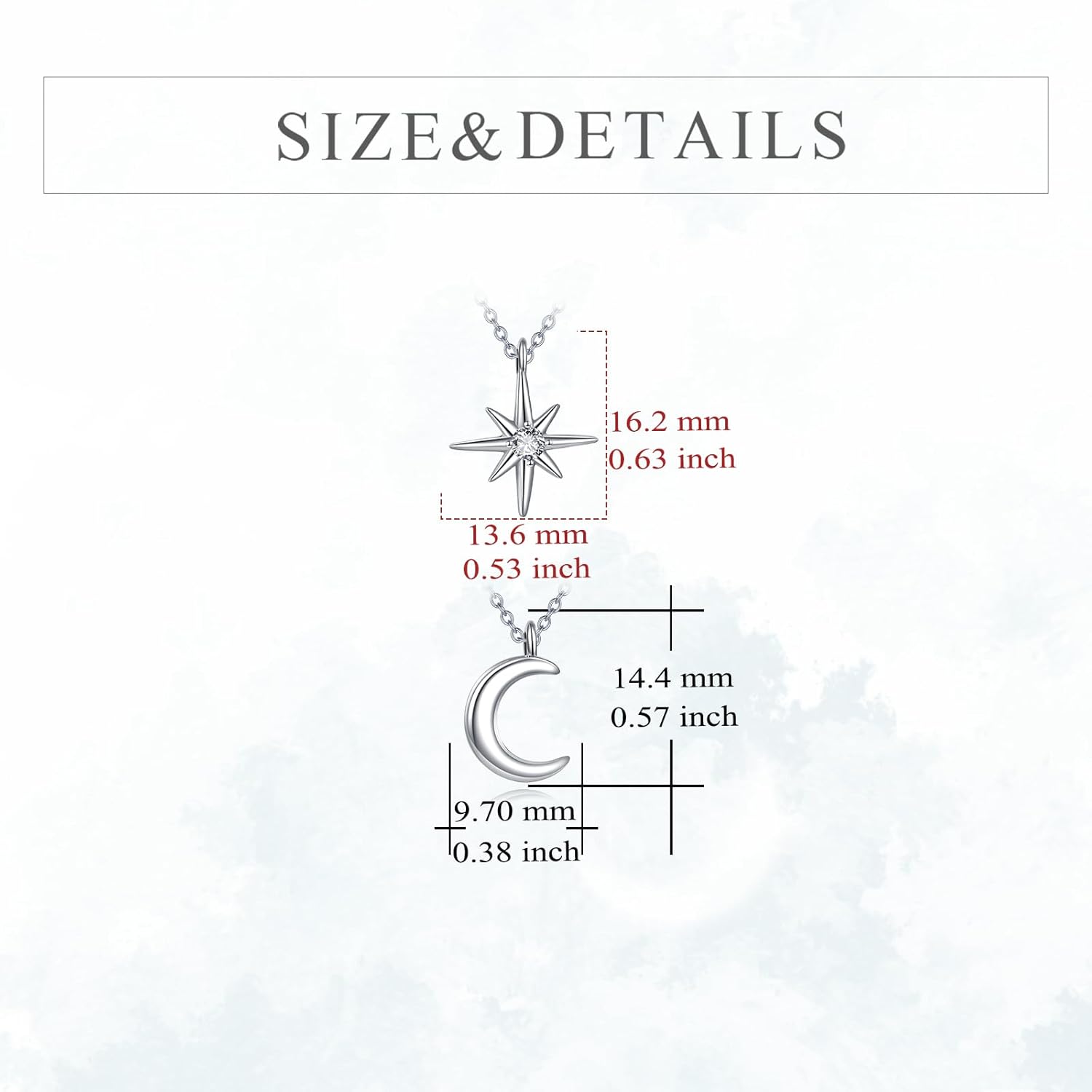 LUHE Star Moon Necklace for Women Sterling Silver Moon Pendant Necklace Star Jewelry Gifts for Women - Image 5