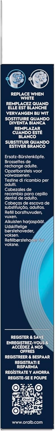 Oral-B Ultimate Clean Genuine White Replacement Brush Set of 2 Deep Brushing Dental Plaque Removal Round Brush for Oral B iO Electric Brushes