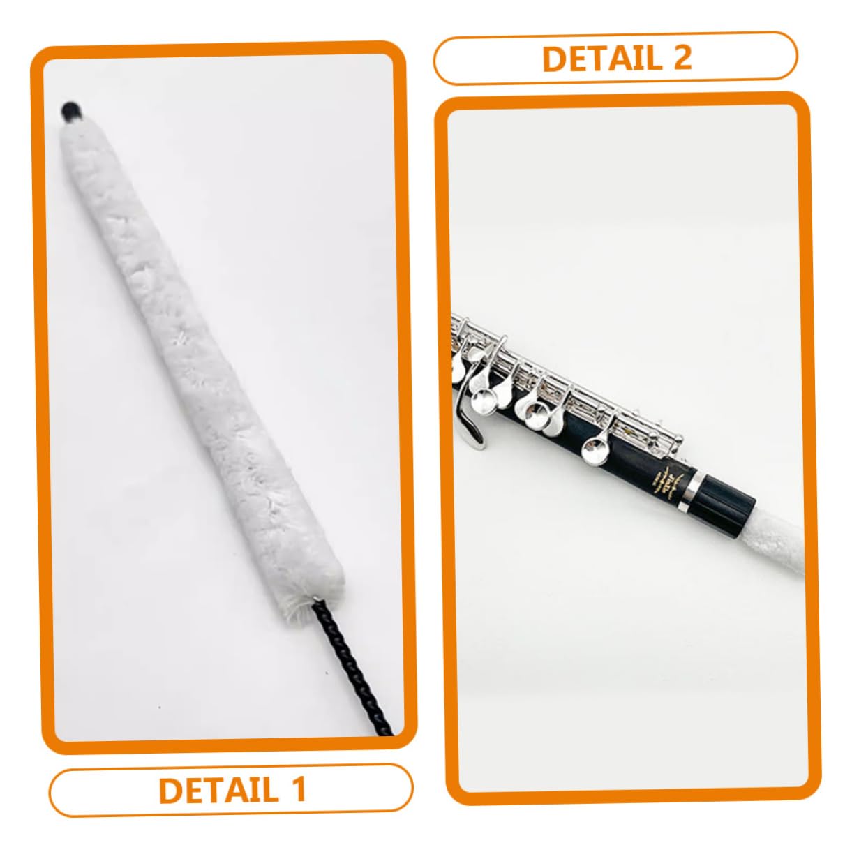 SOIMISS Cepillo De Limpieza Para Flauta Travesera Hisopo De Algodón, Kit Práctico y Portátil Para Mantenimiento e Higiene, Herramienta De Limpieza Para Instrumento De Viento