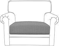 Vista 511 de Easy-Going Fundas Elásticas de 3 Piezas para Cojines de Sofá para Sofá Seccional Izquierdo/Derecho en Forma de L Chaise Lounge Funda de Asiento